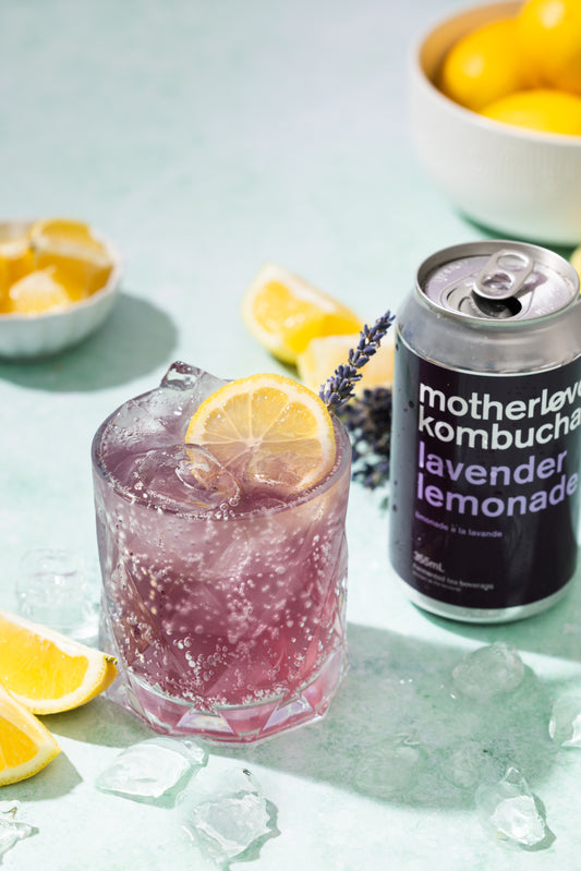 Motherlove ferments glass of lavander lemonade